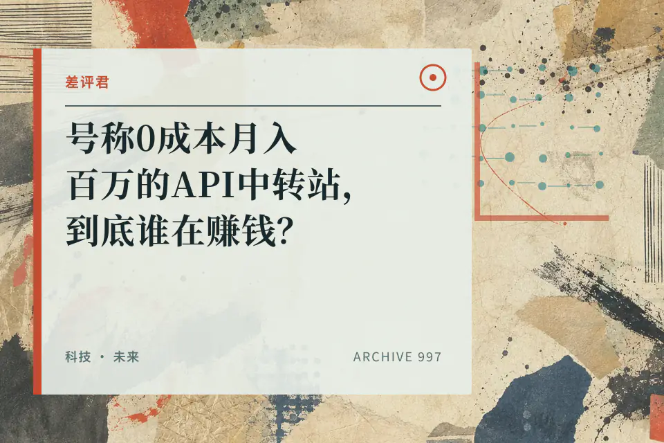 号称0成本月入百万的API中转站，到底谁在赚钱？【差评君】封面
