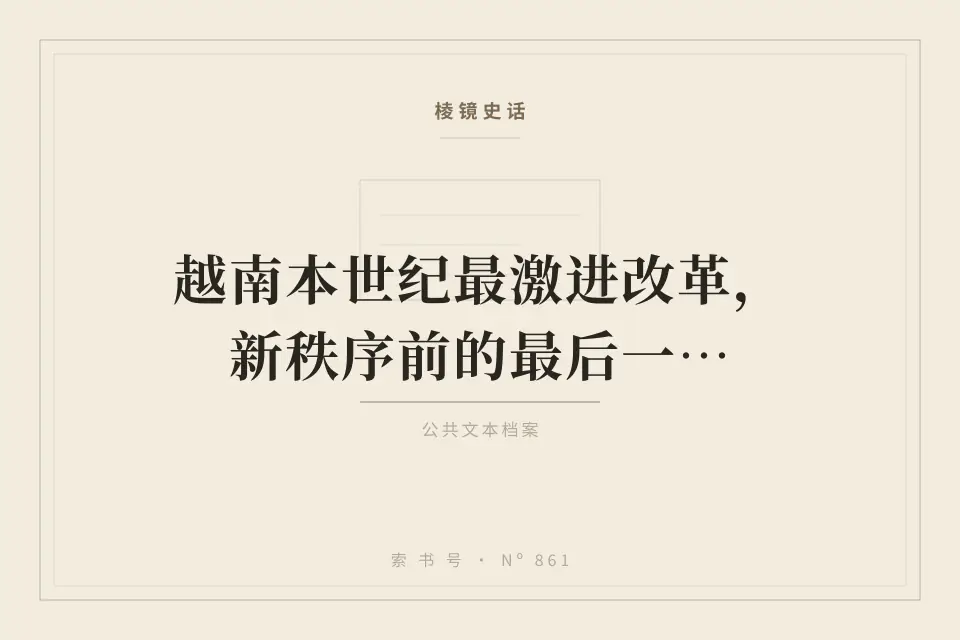 越南本世纪最激进改革，新秩序前的最后一搏封面