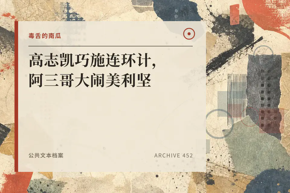 高志凯巧施连环计，阿三哥大闹美利坚【毒舌的南瓜】封面