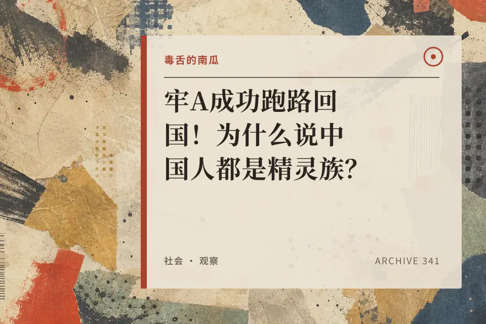 牢A成功跑路回国！为什么说中国人都是精灵族？【毒舌的南瓜】封面